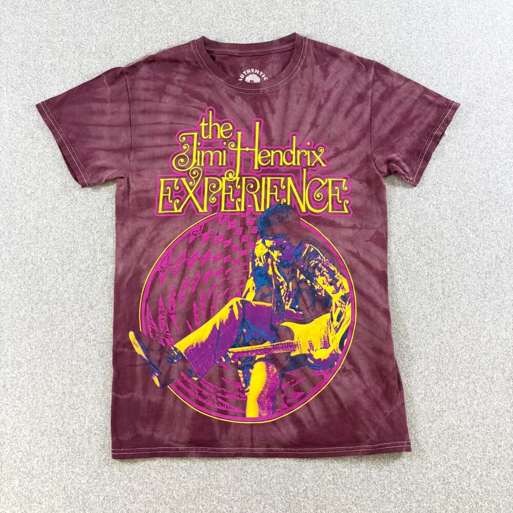 Jimi Hendrix Experience Tie Dye Graphic T-Shirt Small Purple Band Tee W/ Flaw